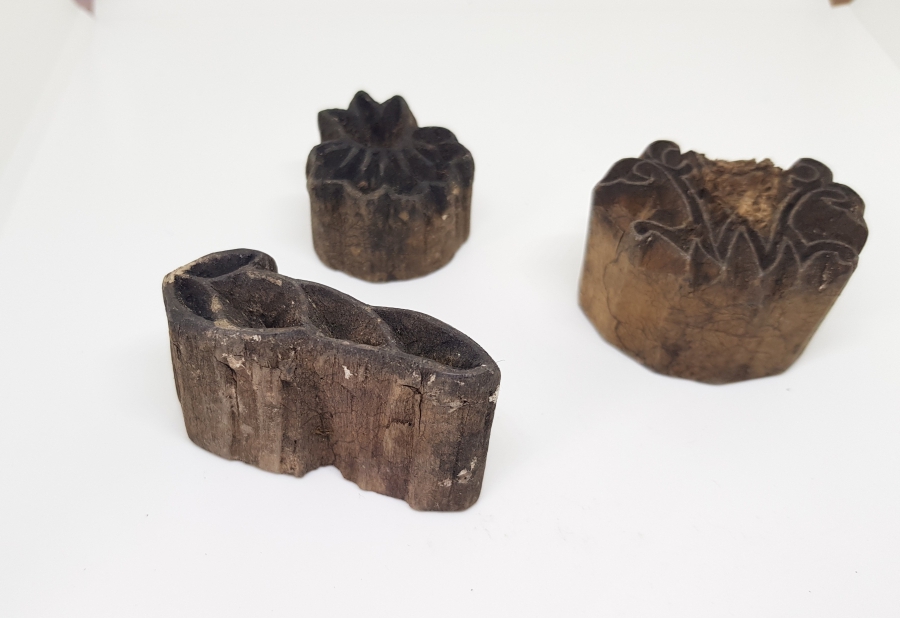 OSMANLI DÖNEMİ EL OYMA 3 ADET TOKAT İŞİ BASKI KALIBI LOTU