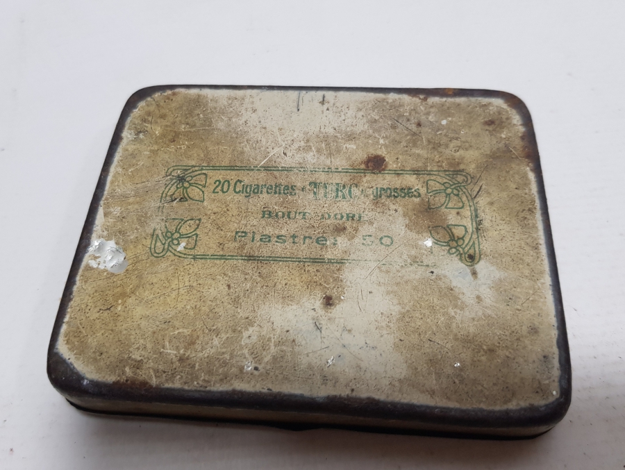 ÜZERİ OSMANLICA YAZILI OSMANLI DÖNEMİ TENEKE SİGARA KUTUSU