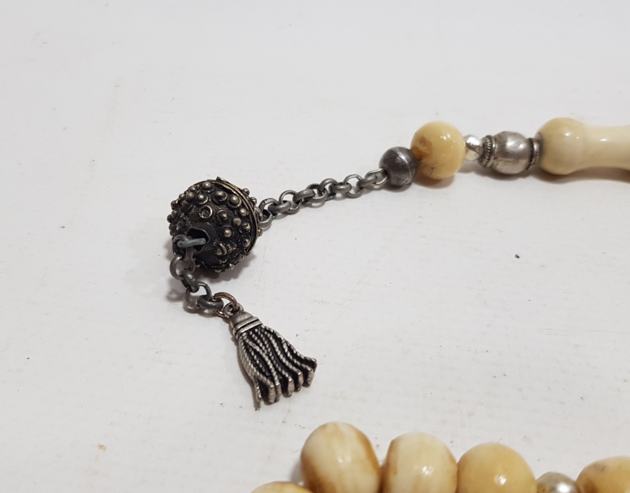 OSMANLI DÖNEMİ ORİJİNAL PÜSKÜLÜYLE KEMİK TESPİH