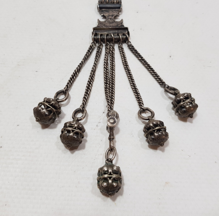 OSMANLI DÖNEMİ TUĞRALI NADİR BOYDA PRİOR CEP SAATLERİ İÇİN ÖZEL YAPILMIŞ GÜMÜŞ KÖSTEK SALLAMASI