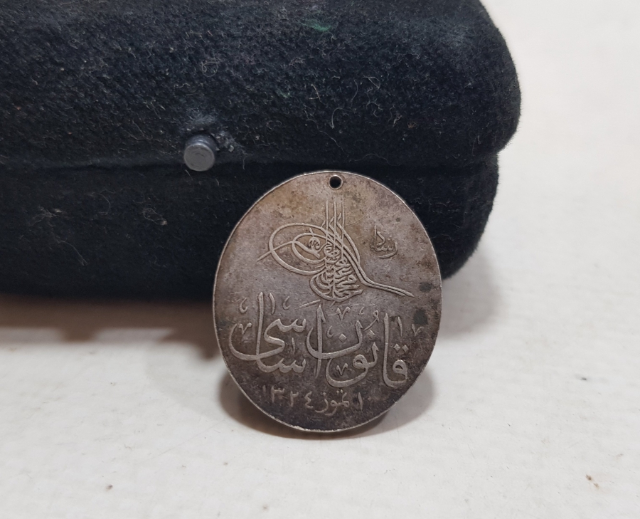 OSMANLI DÖNEMİ NADİR GÜMÜŞ KANUNİ ESASİ MADALYASI