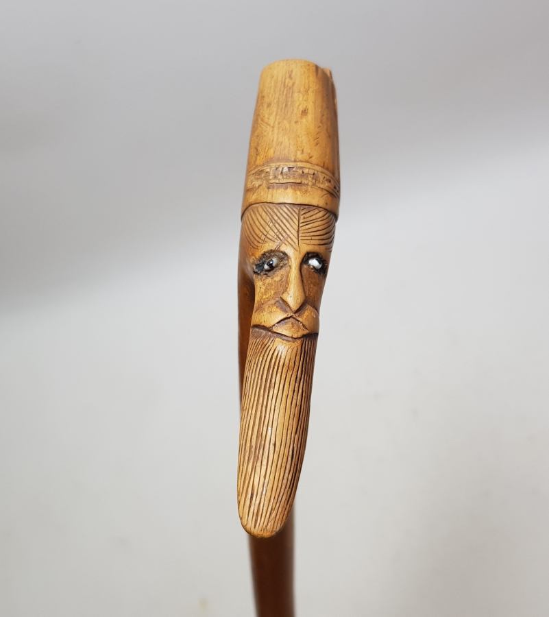 OSMANLI DÖNEMİ ÇOK NADİR EL OYMA İŞÇİLİKLİ AHŞAP PAŞA BASTONU