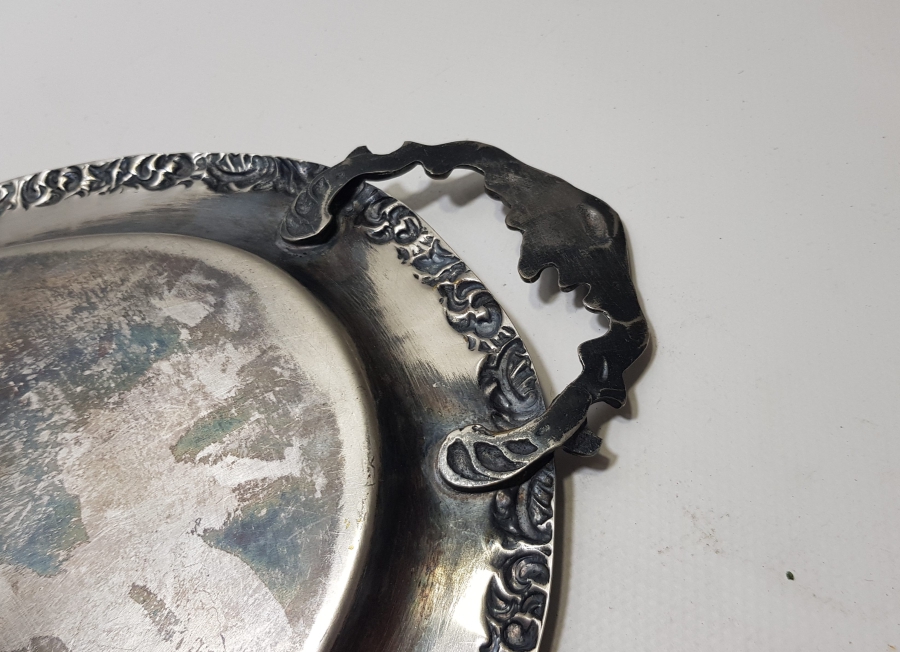 GÜMÜŞ KAPLAMA BÜYÜK BOY ANTİKA KAHVE TEPSİSİ