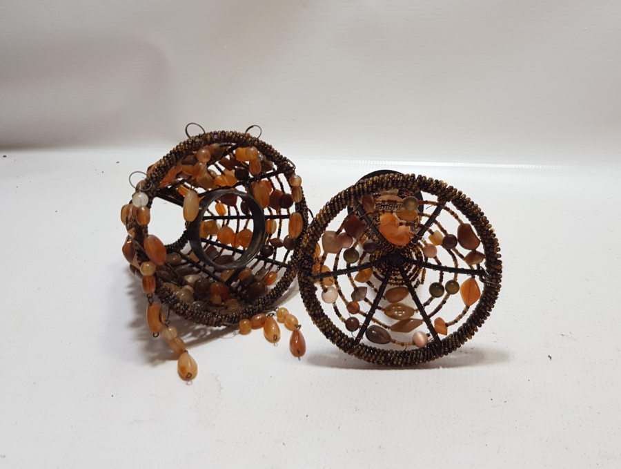 TAMAMI DOĞAL AKİK TAŞLARINDAN YAPILMIŞ ÖZEL DİZAYN ANTİKA GECE LAMBASI - ABAJUR