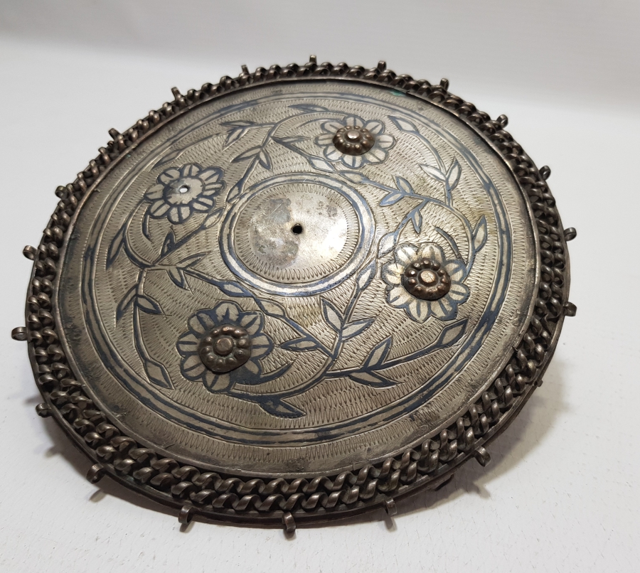 OSMANLI DÖNEMİ SAVAT İŞÇİLİKLİ VAN ERMENİ USTA YAPIMI GÜMÜŞ GELİN TEPELİĞİ