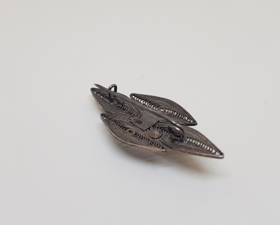 TELKARİ İŞÇİLİKLİ ÖZEL YAPIM GÜMÜŞ BROŞ