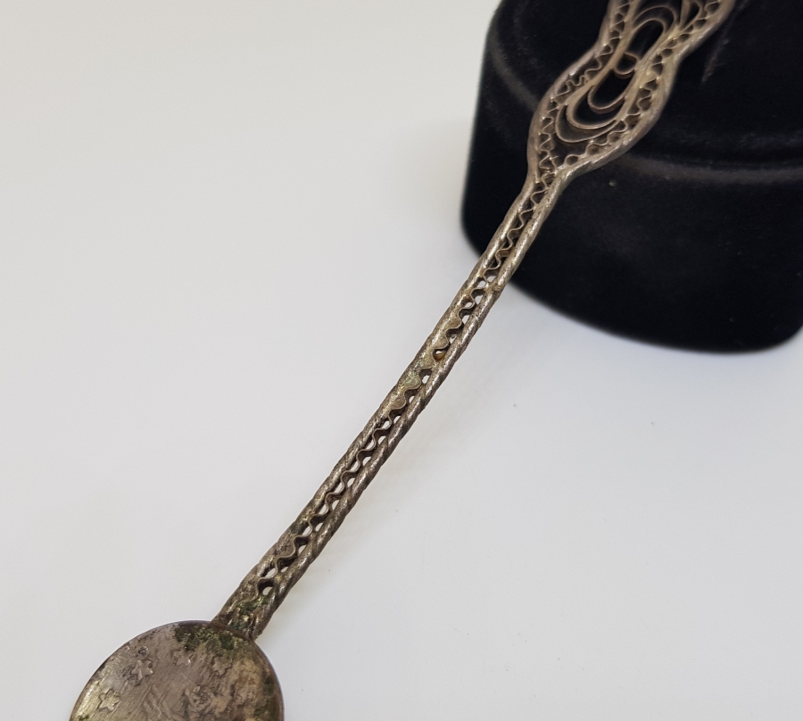 OSMANLI DÖNEMİ GÜMÜŞ KAPLAMA OSMANLI PARALI ÇAY KAŞIĞI