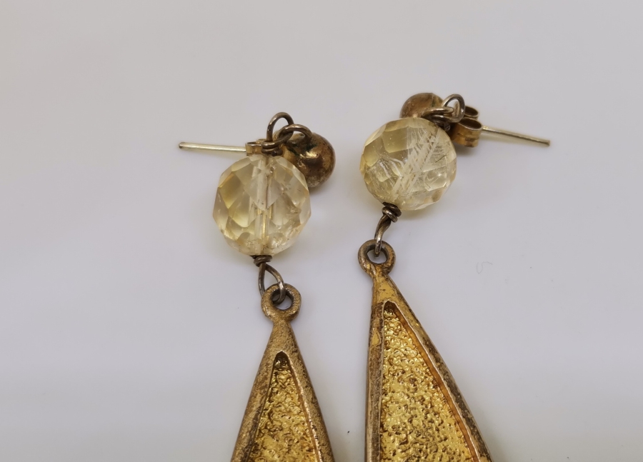 ÖZEL YAPIM ALTIN KAPLAMA GÜMÜŞ KÜPE