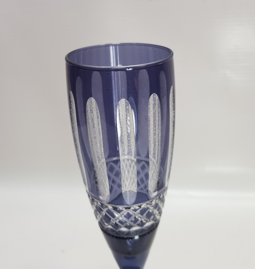 KRİSTAL KESME İŞÇİLİKLİ ANTİKA ŞAMPANYA KADEHİ