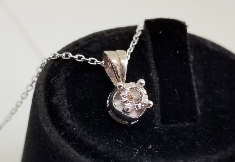 ELMAS TAŞLI ÖZEL YAPIM KOLYE UCU