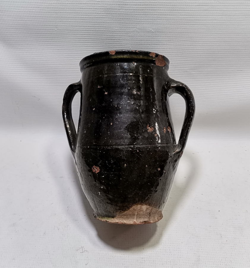 NADİR RENKTE OSMANLI DÖNEMİ ÇİFT KULPLU SIRLI ÇANAKKALE KÜP