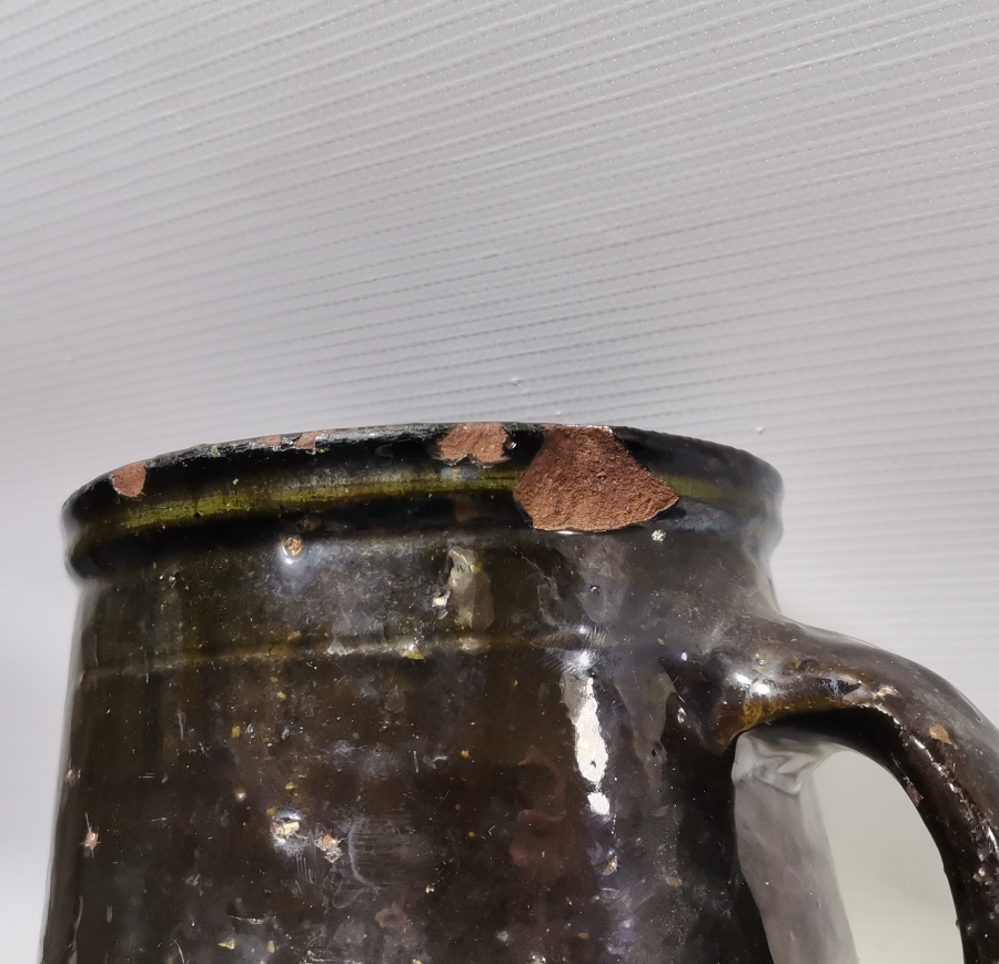 NADİR RENKTE OSMANLI DÖNEMİ ÇİFT KULPLU SIRLI ÇANAKKALE KÜP