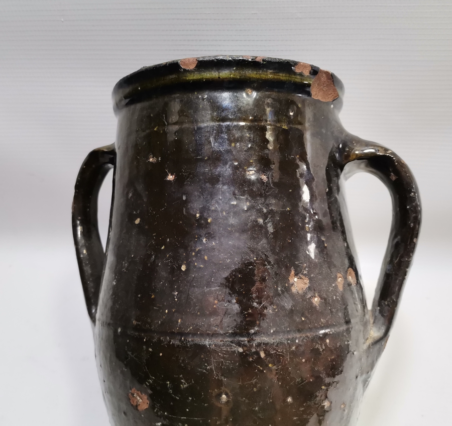 NADİR RENKTE OSMANLI DÖNEMİ ÇİFT KULPLU SIRLI ÇANAKKALE KÜP