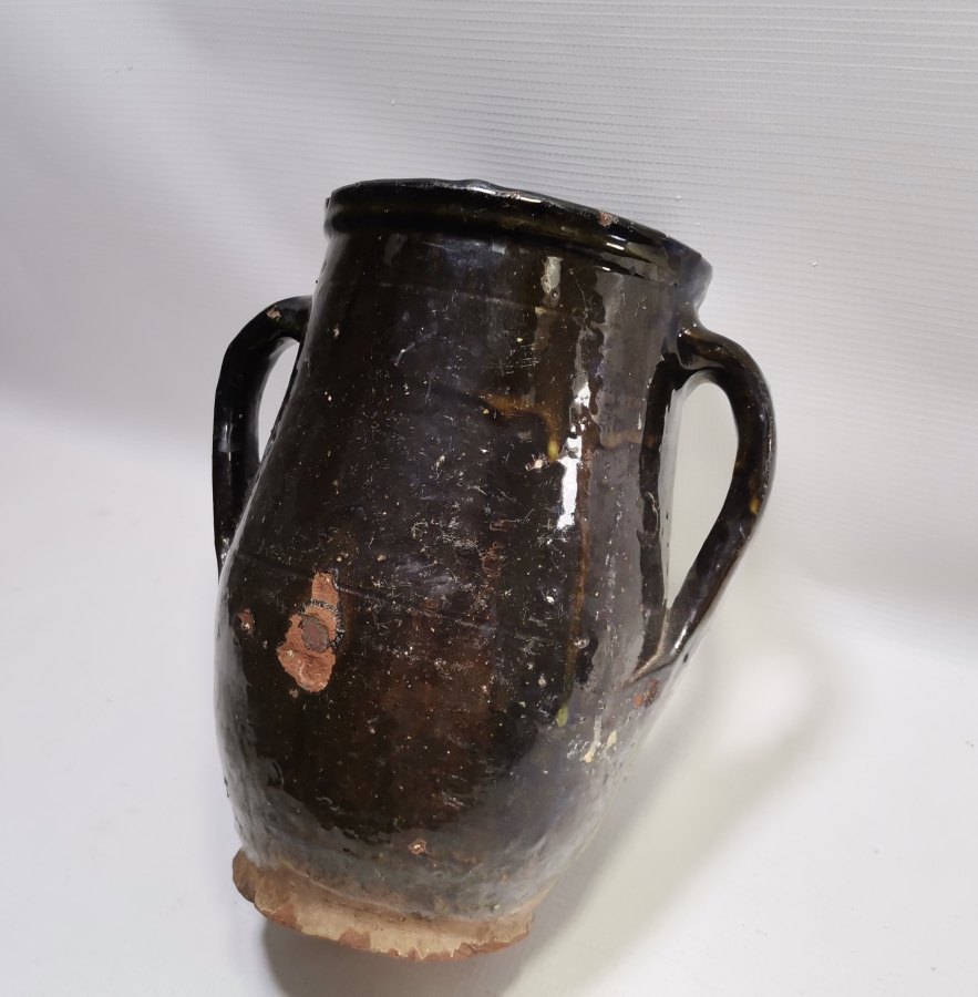 NADİR RENKTE OSMANLI DÖNEMİ ÇİFT KULPLU SIRLI ÇANAKKALE KÜP