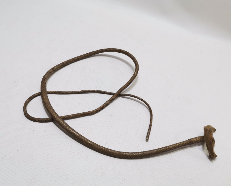 OSMANLI DÖNEMİ EL YAPIMI DERİ AT KAMÇISI