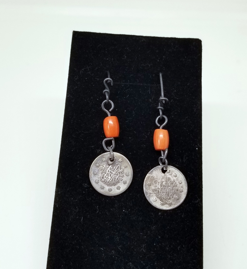 MERCANLI VE OSMANLI PARALI ÖZEL YAPIM GÜMÜŞ KÜPE