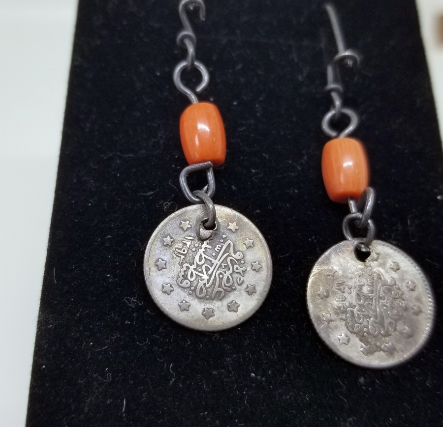 MERCANLI VE OSMANLI PARALI ÖZEL YAPIM GÜMÜŞ KÜPE