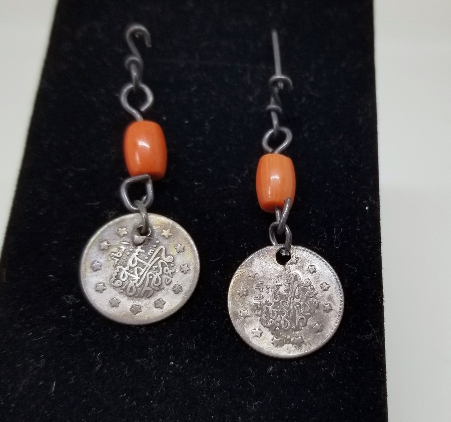 MERCANLI VE OSMANLI PARALI ÖZEL YAPIM GÜMÜŞ KÜPE