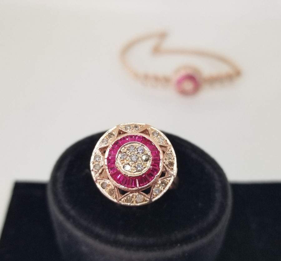 YAKUT TAŞLI ÖZEL YAPIM YÜZÜK BİLEKLİK TAKIMI