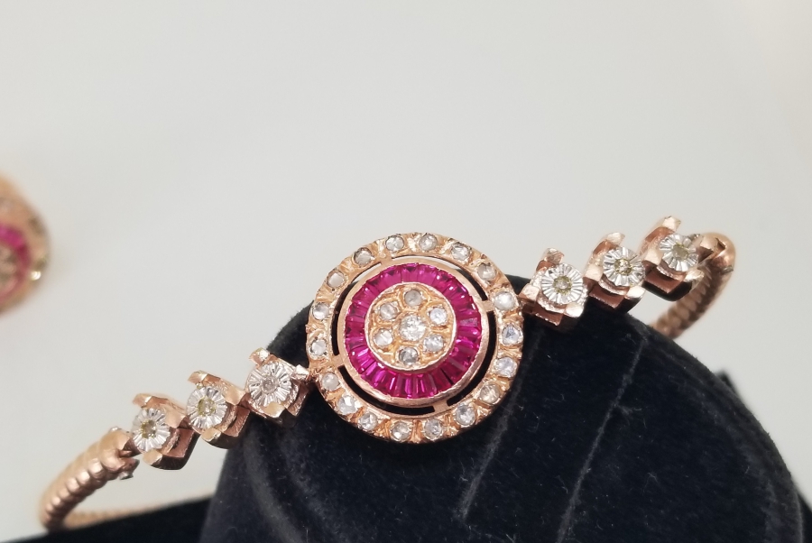 YAKUT TAŞLI ÖZEL YAPIM YÜZÜK BİLEKLİK TAKIMI