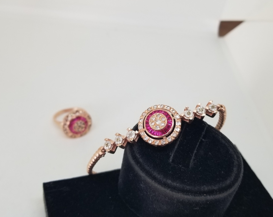 YAKUT TAŞLI ÖZEL YAPIM YÜZÜK BİLEKLİK TAKIMI