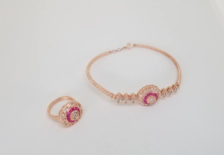 YAKUT TAŞLI ÖZEL YAPIM YÜZÜK BİLEKLİK TAKIMI