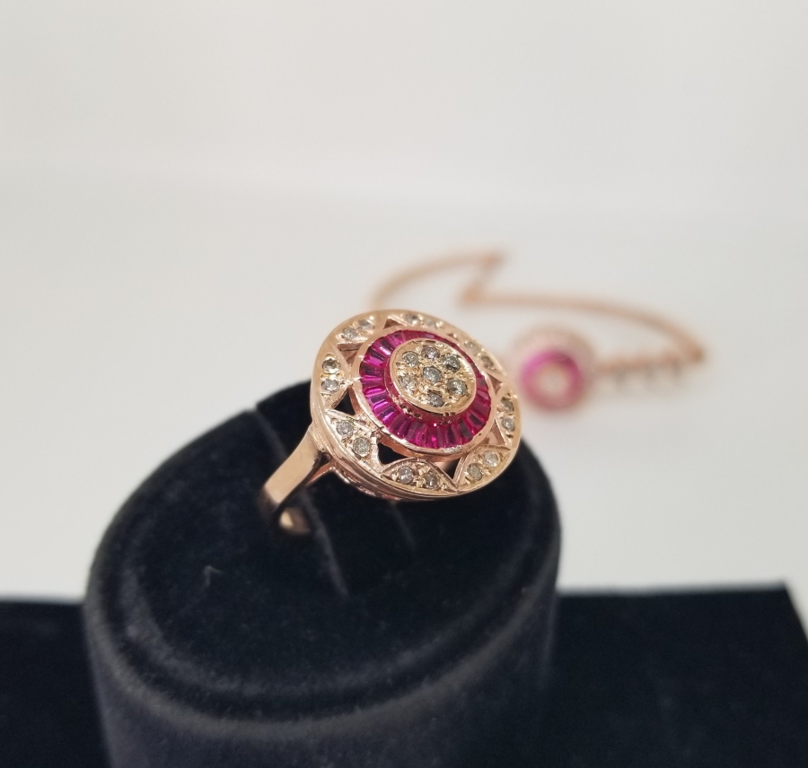 YAKUT TAŞLI ÖZEL YAPIM YÜZÜK BİLEKLİK TAKIMI