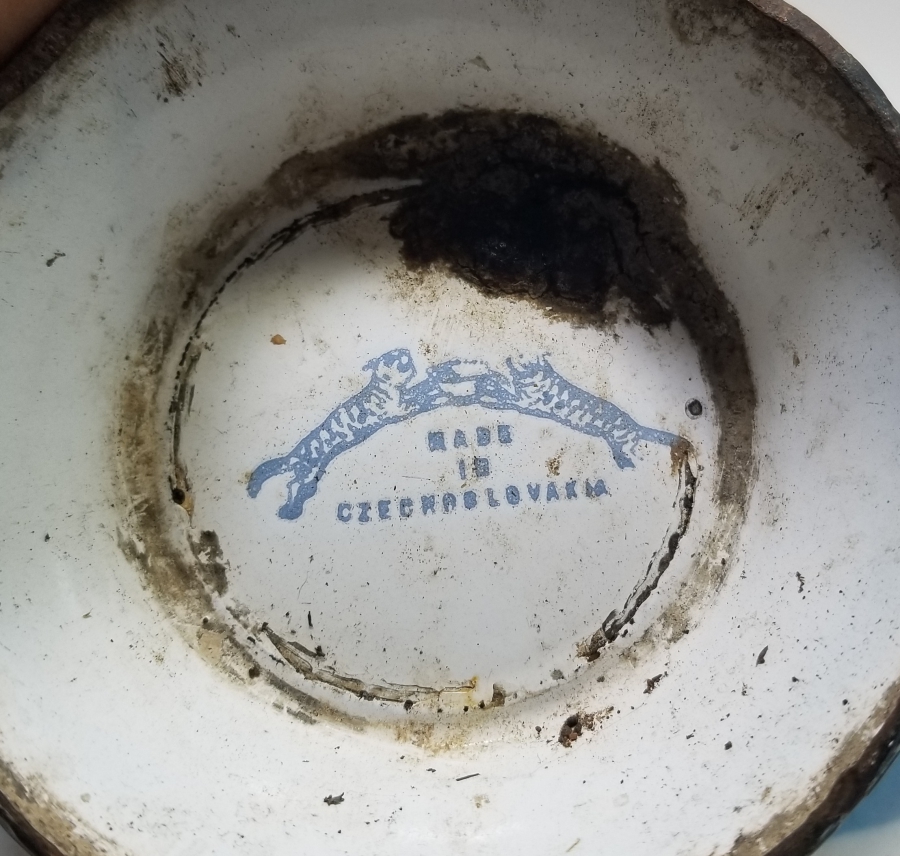 ÜZERİ ALTI KÖŞELİ OSMANLI YILDIZLI OSMANLI DÖNEMİ KAPAKLI EMAYE KASE