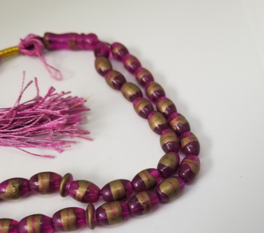 ÜZERİ ALTIN VARAKLI EL BOYAMA OSMANLI DÖNEMİ NADİR BEYKOZ TESPİH