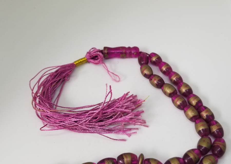 ÜZERİ ALTIN VARAKLI EL BOYAMA OSMANLI DÖNEMİ NADİR BEYKOZ TESPİH