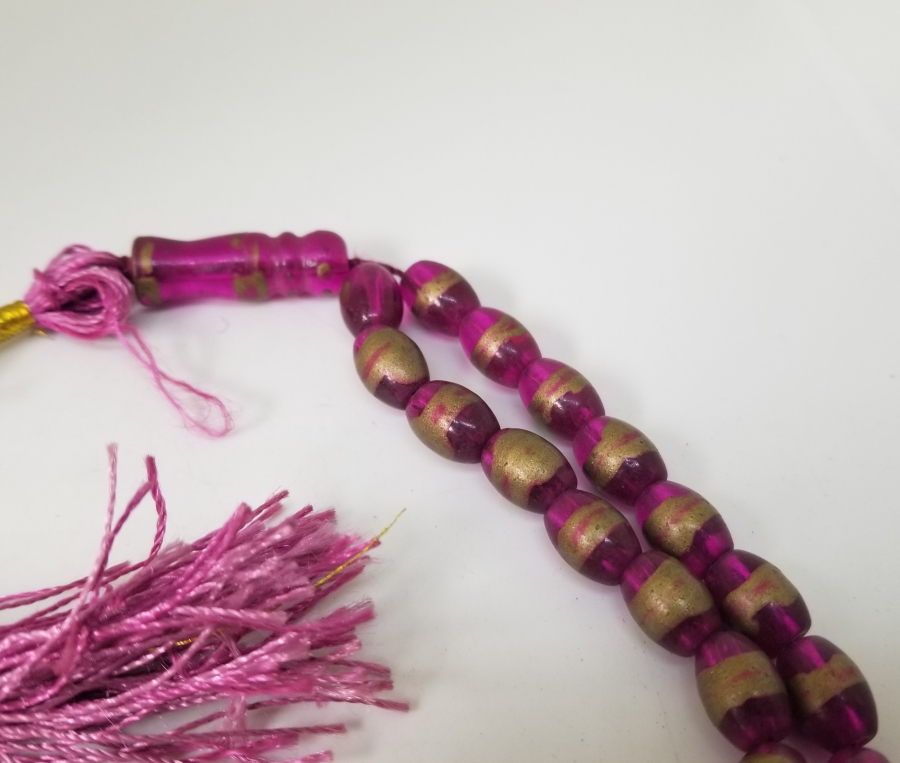 ÜZERİ ALTIN VARAKLI EL BOYAMA OSMANLI DÖNEMİ NADİR BEYKOZ TESPİH