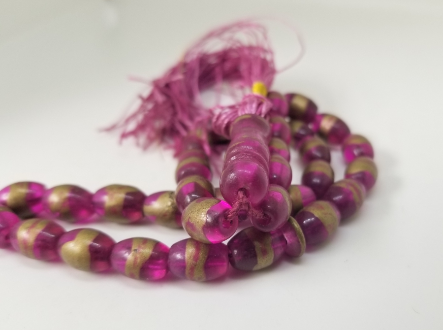 ÜZERİ ALTIN VARAKLI EL BOYAMA OSMANLI DÖNEMİ NADİR BEYKOZ TESPİH