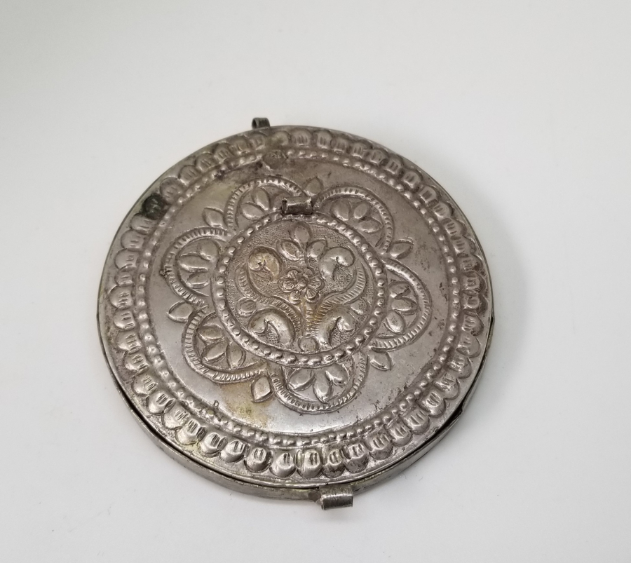 KABARTMA İŞÇİLİKLİ OSMANLI DÖNEMİ KAPAKLI CEP AYNASI