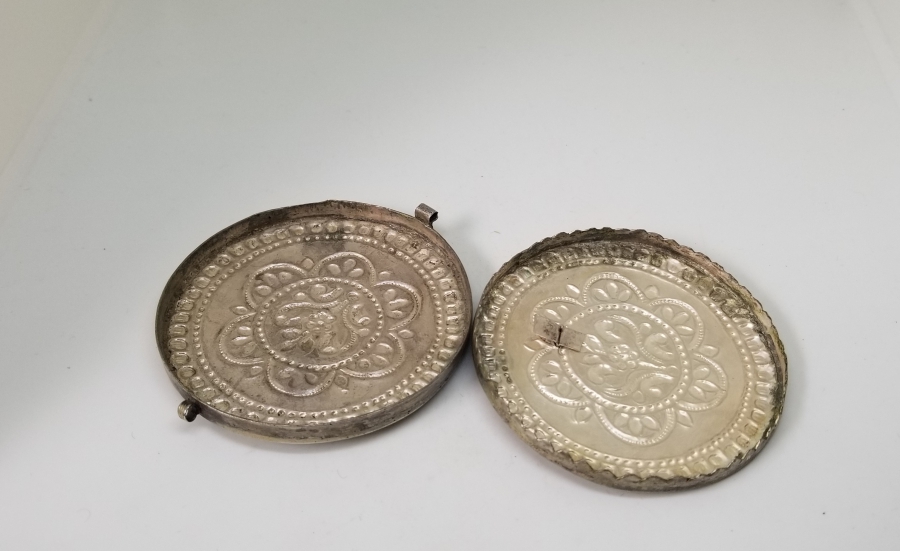 KABARTMA İŞÇİLİKLİ OSMANLI DÖNEMİ KAPAKLI CEP AYNASI