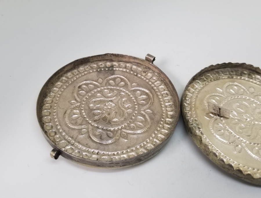 KABARTMA İŞÇİLİKLİ OSMANLI DÖNEMİ KAPAKLI CEP AYNASI