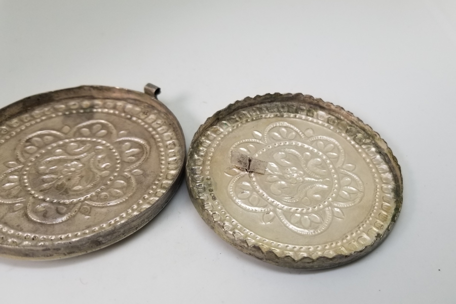 KABARTMA İŞÇİLİKLİ OSMANLI DÖNEMİ KAPAKLI CEP AYNASI