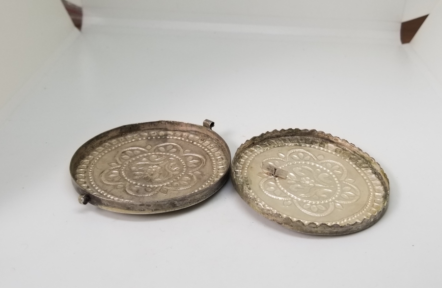 KABARTMA İŞÇİLİKLİ OSMANLI DÖNEMİ KAPAKLI CEP AYNASI