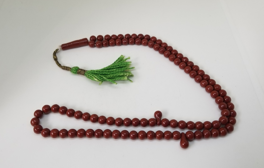 MERCANİ RENKTE OSMANLI DÖNEMİ 99LUK BEYKOZ NAMAZ TESPİHİ