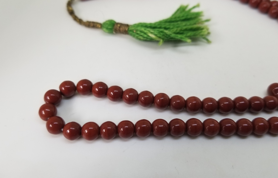 MERCANİ RENKTE OSMANLI DÖNEMİ 99LUK BEYKOZ NAMAZ TESPİHİ