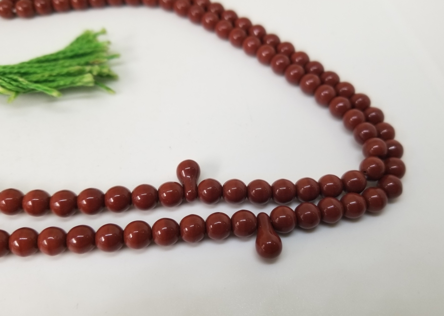 MERCANİ RENKTE OSMANLI DÖNEMİ 99LUK BEYKOZ NAMAZ TESPİHİ