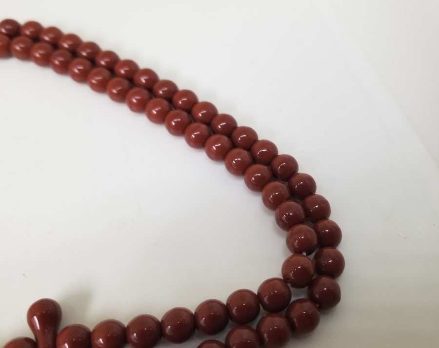 MERCANİ RENKTE OSMANLI DÖNEMİ 99LUK BEYKOZ NAMAZ TESPİHİ