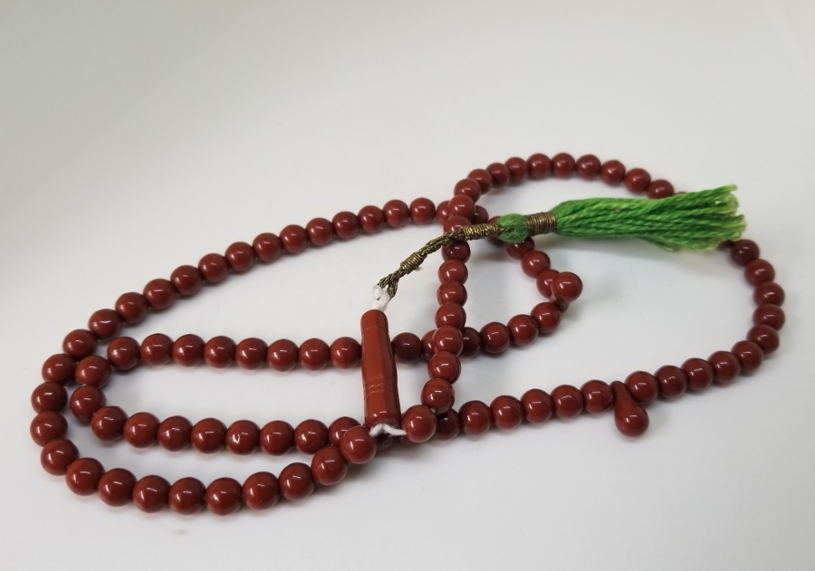 MERCANİ RENKTE OSMANLI DÖNEMİ 99LUK BEYKOZ NAMAZ TESPİHİ