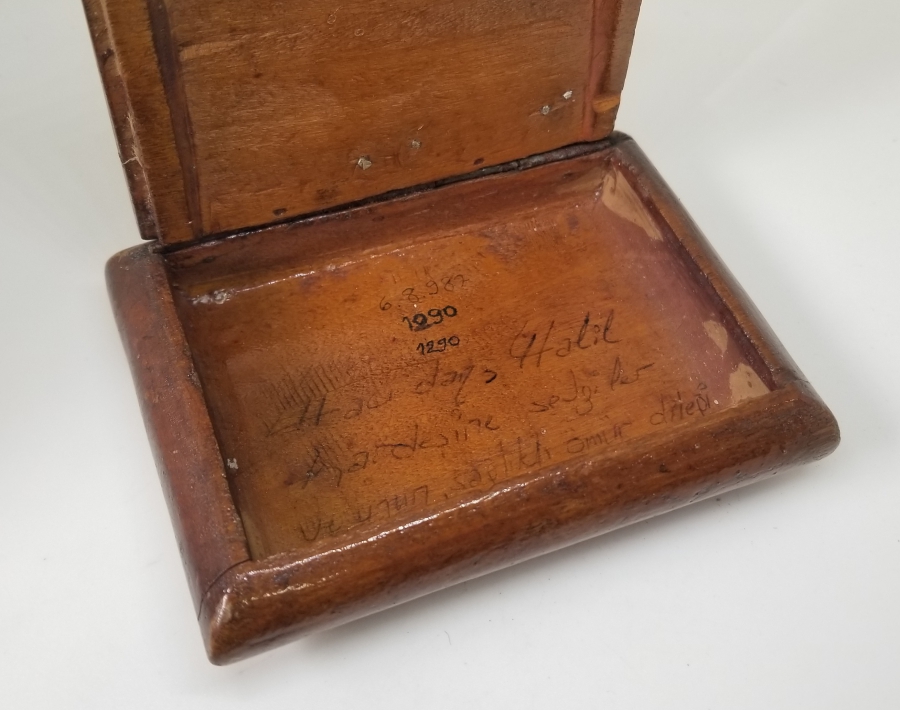 ÜZERİ OSMANLI DEVLET ARMALI ESARET YADİGARI AHŞAP TABAKA