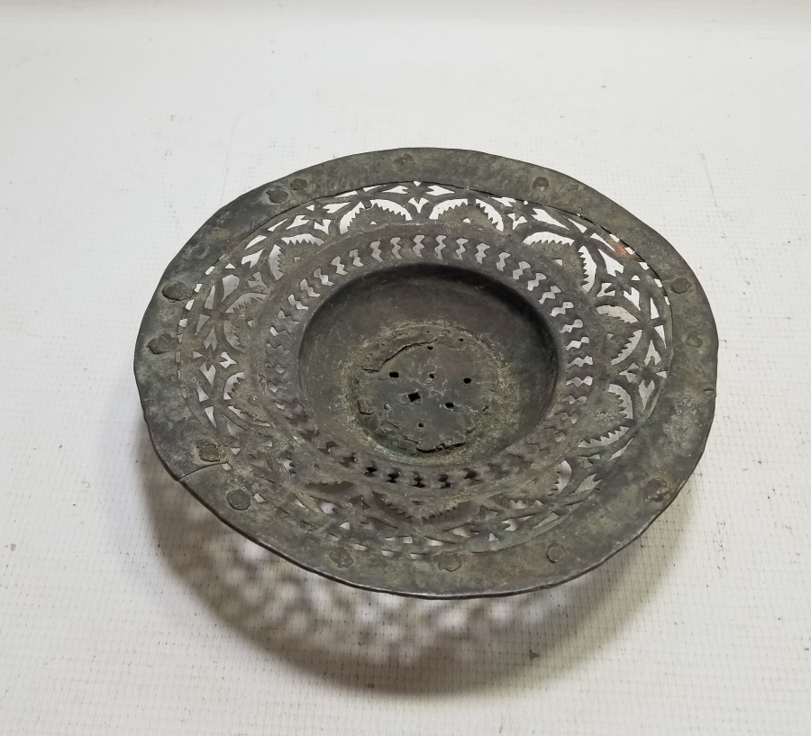 TESTERE İŞÇİLİKLİ OSMANLI DÖNEMİ NADİR TİPTE İBRİK LENGER SÜZGECİ