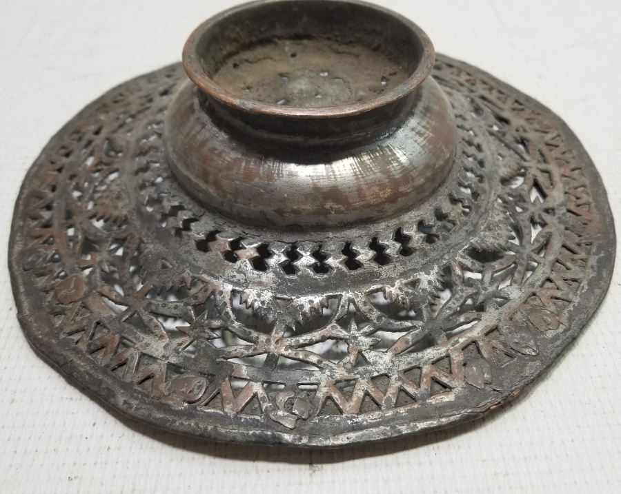 TESTERE İŞÇİLİKLİ OSMANLI DÖNEMİ NADİR TİPTE İBRİK LENGER SÜZGECİ