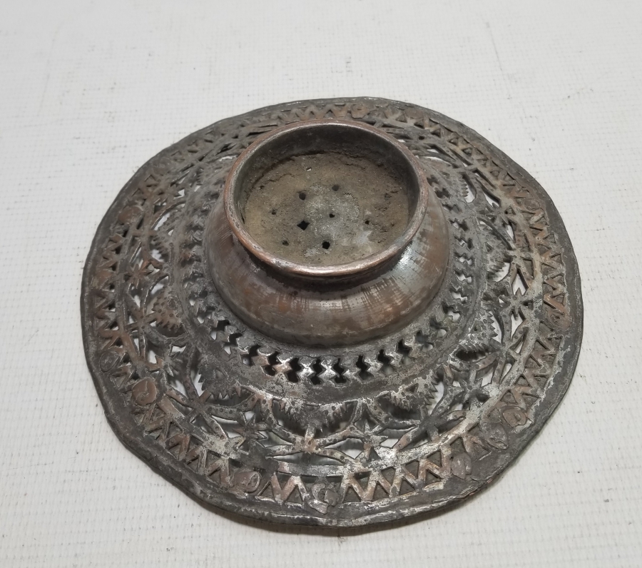 TESTERE İŞÇİLİKLİ OSMANLI DÖNEMİ NADİR TİPTE İBRİK LENGER SÜZGECİ