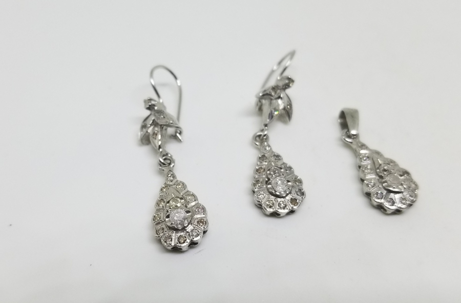 DAMLA MODEL PIRLANTA TAŞLI ÖZEL YAPIM KOLYE KÜPE TAKIMI