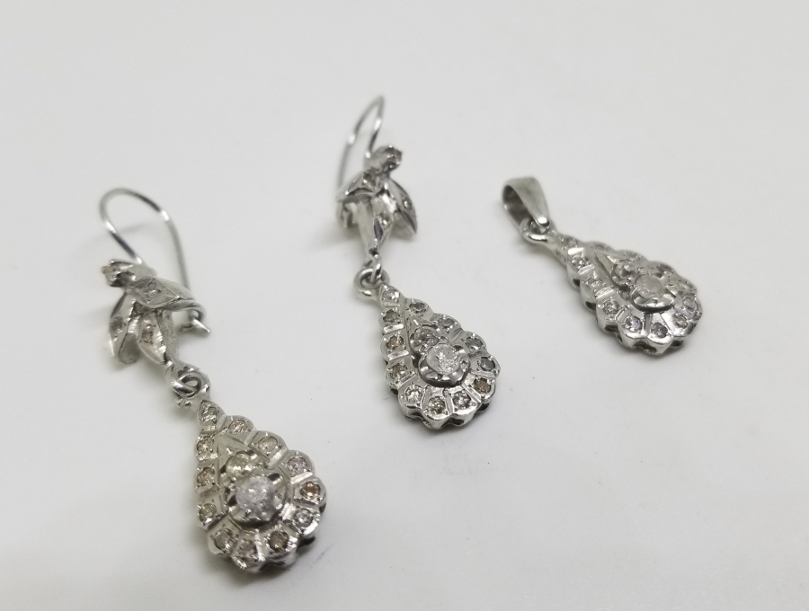 DAMLA MODEL PIRLANTA TAŞLI ÖZEL YAPIM KOLYE KÜPE TAKIMI