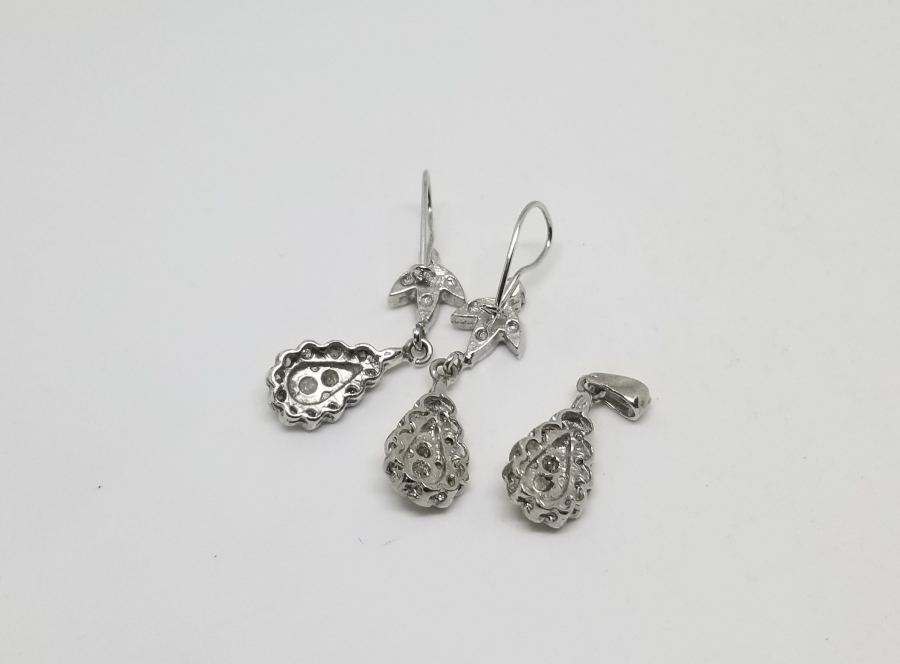 DAMLA MODEL PIRLANTA TAŞLI ÖZEL YAPIM KOLYE KÜPE TAKIMI