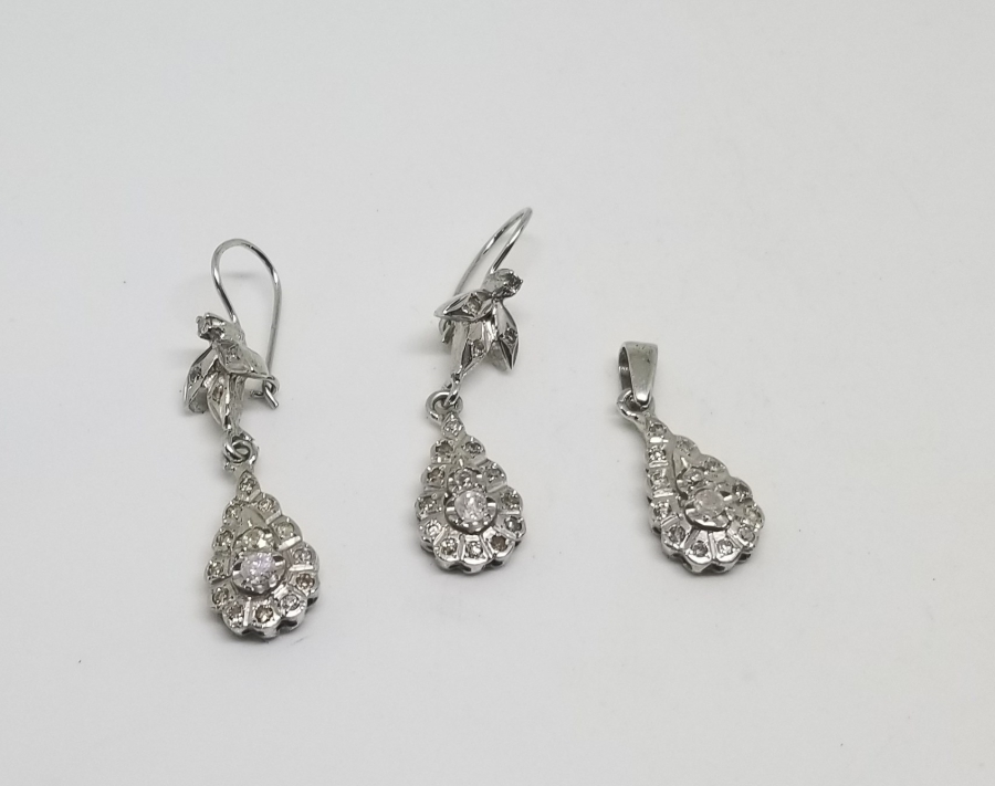 DAMLA MODEL PIRLANTA TAŞLI ÖZEL YAPIM KOLYE KÜPE TAKIMI